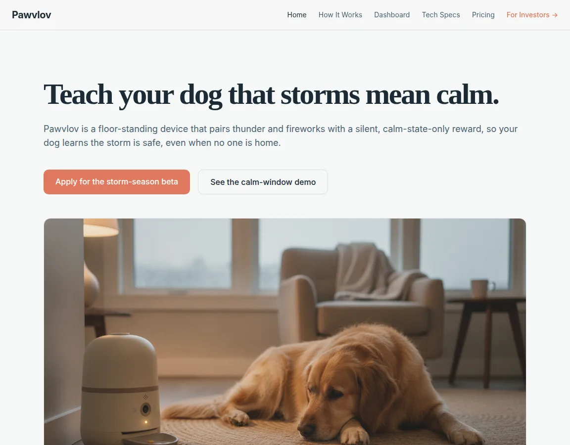 Pawvlov demo site preview